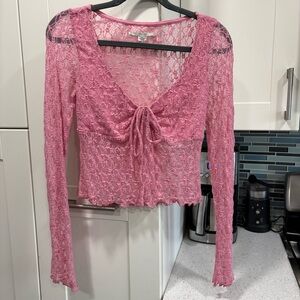 Kimchi Blue sheer lace long sleeve top